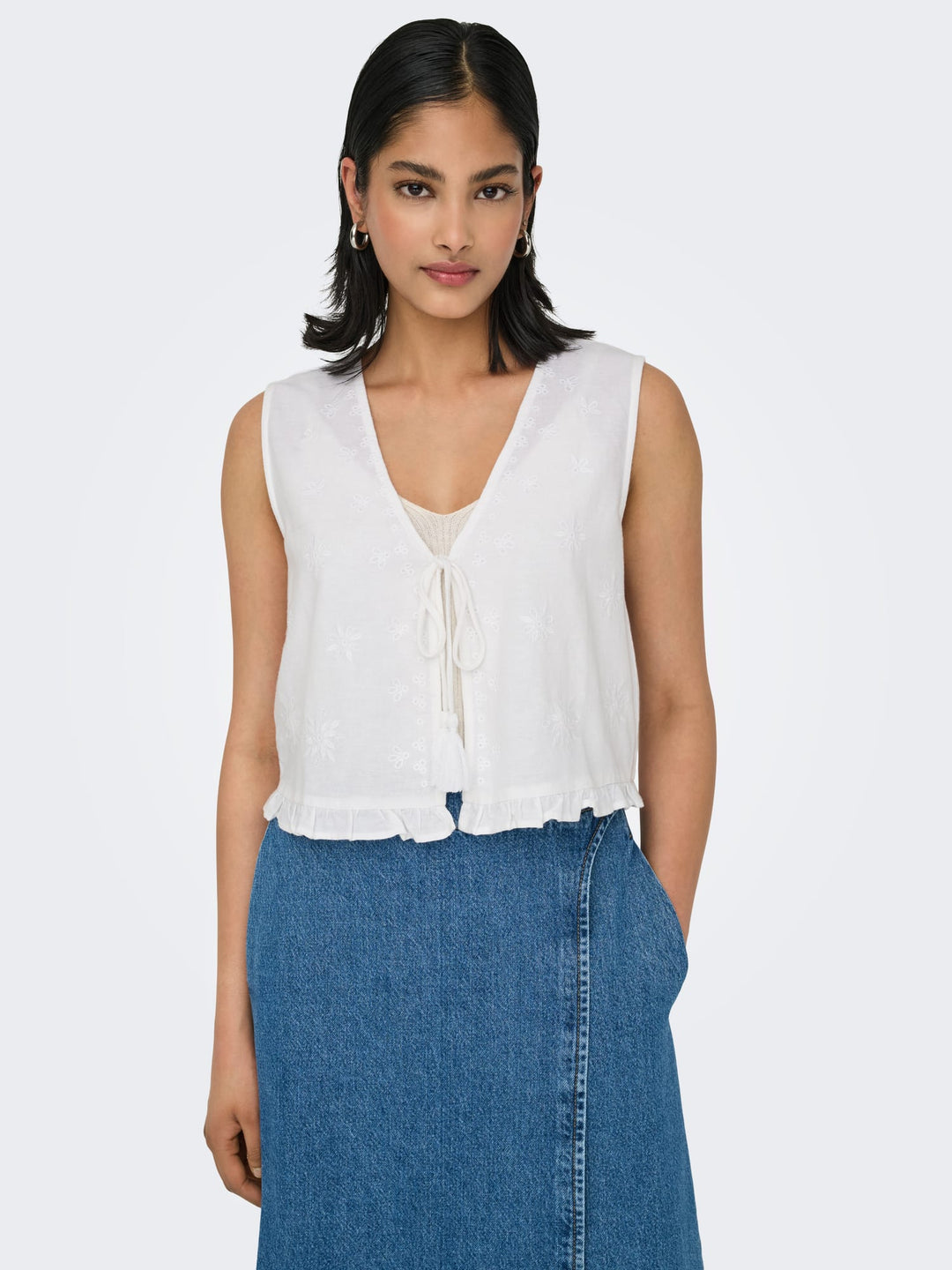 Only Jakiri gilet dames off-white