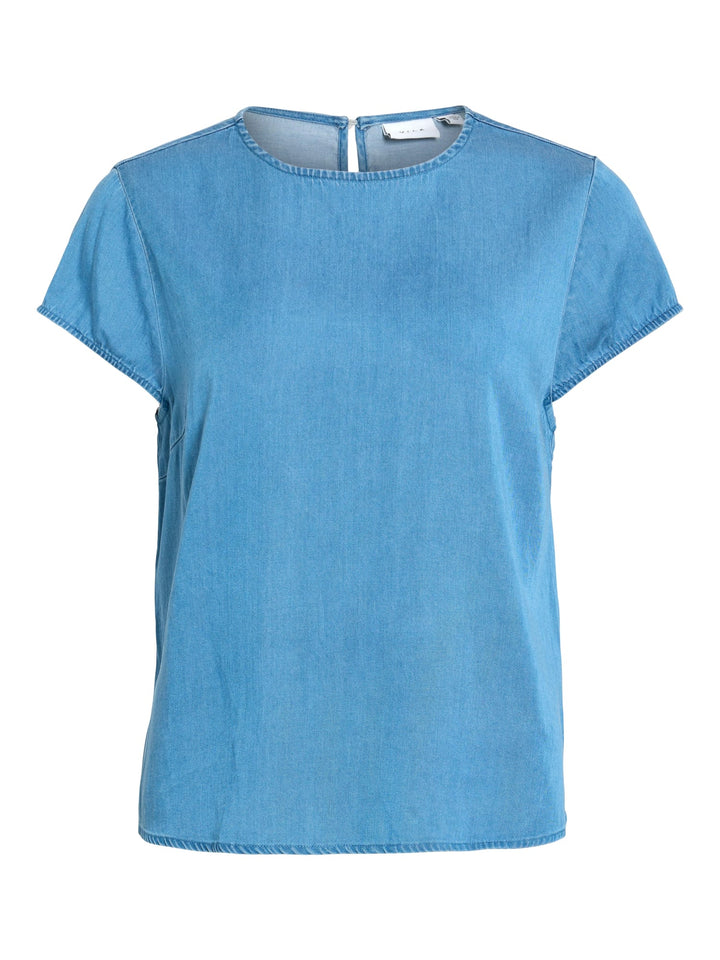 Vila VIBISTA C/S O-NECK TOP - NOOS – dames t-shirt - Blue Denim