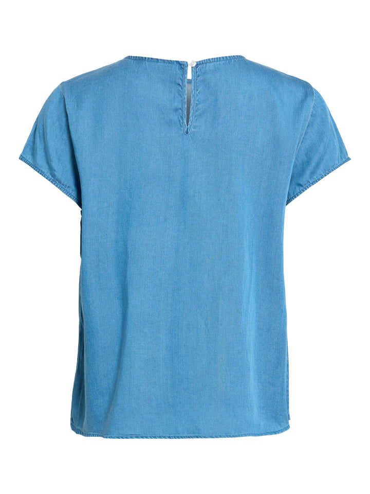 Vila VIBISTA C/S O-NECK TOP - NOOS – dames t-shirt - Blue Denim