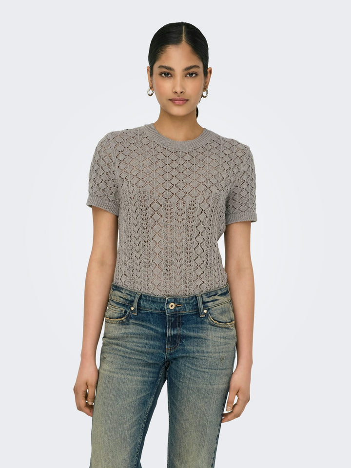 Only 15339662 Saga gebreide top taupe