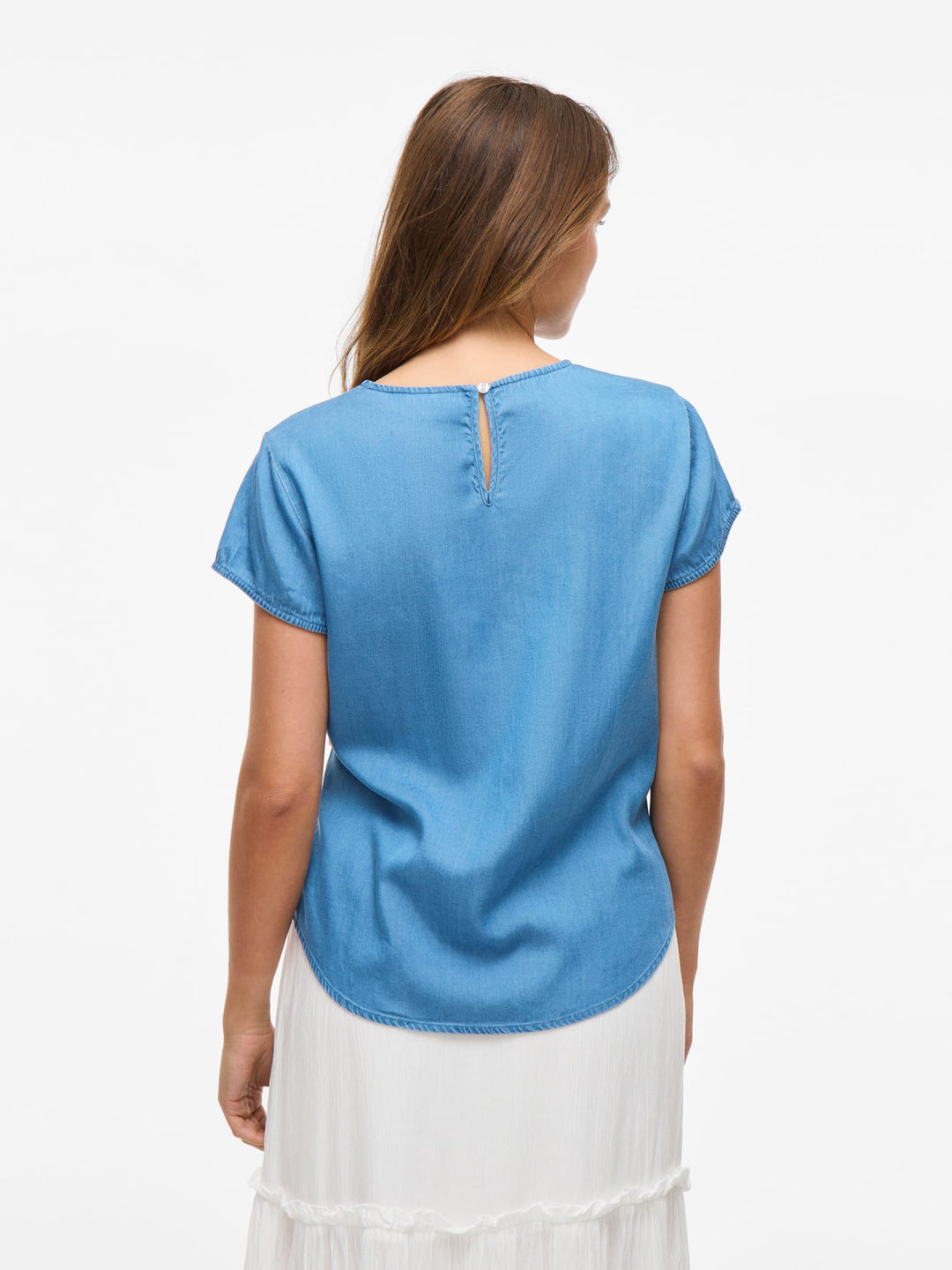 Vila VIBISTA C/S O-NECK TOP - NOOS – dames t-shirt - Blue Denim