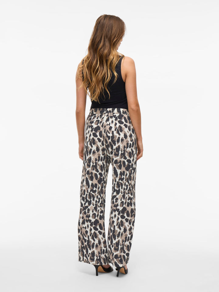 Vila 14100308 Josa lange broek dames ecru dessin