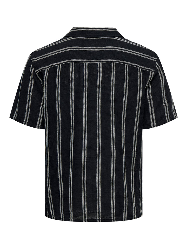 ONLY & SONS Trev overhemd k/m heren - blauw dessin
