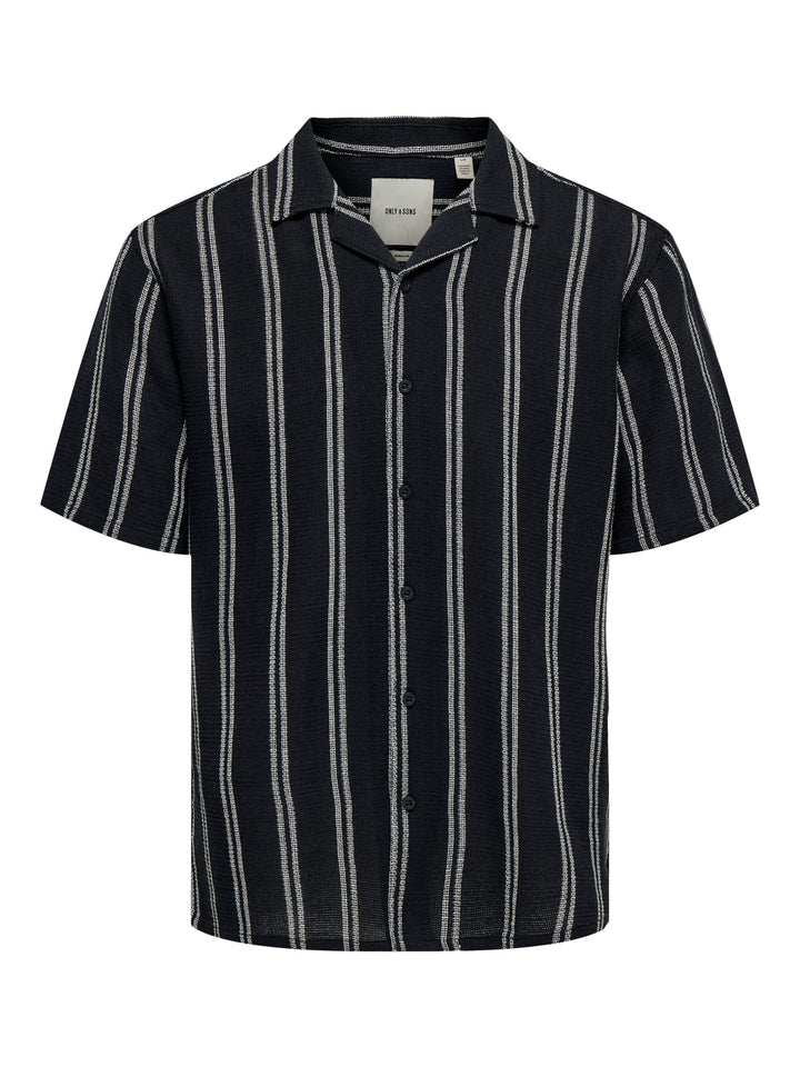 ONLY & SONS Trev overhemd k/m heren - blauw dessin