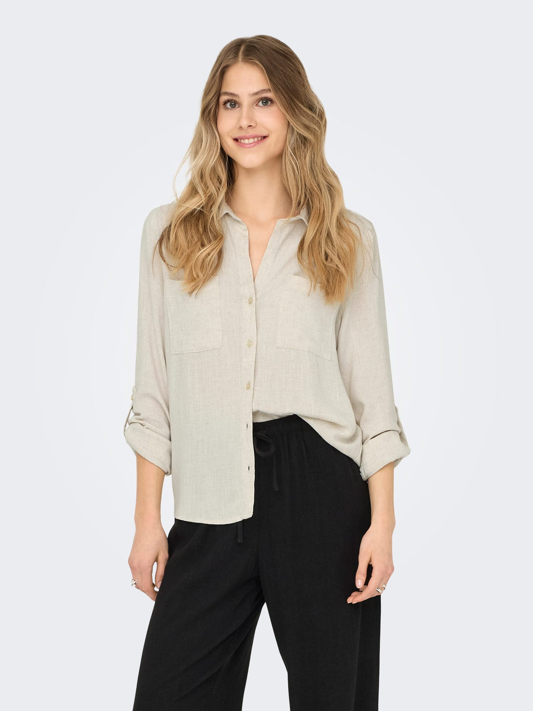 Only 15349102 yasmin blouse l/m zand