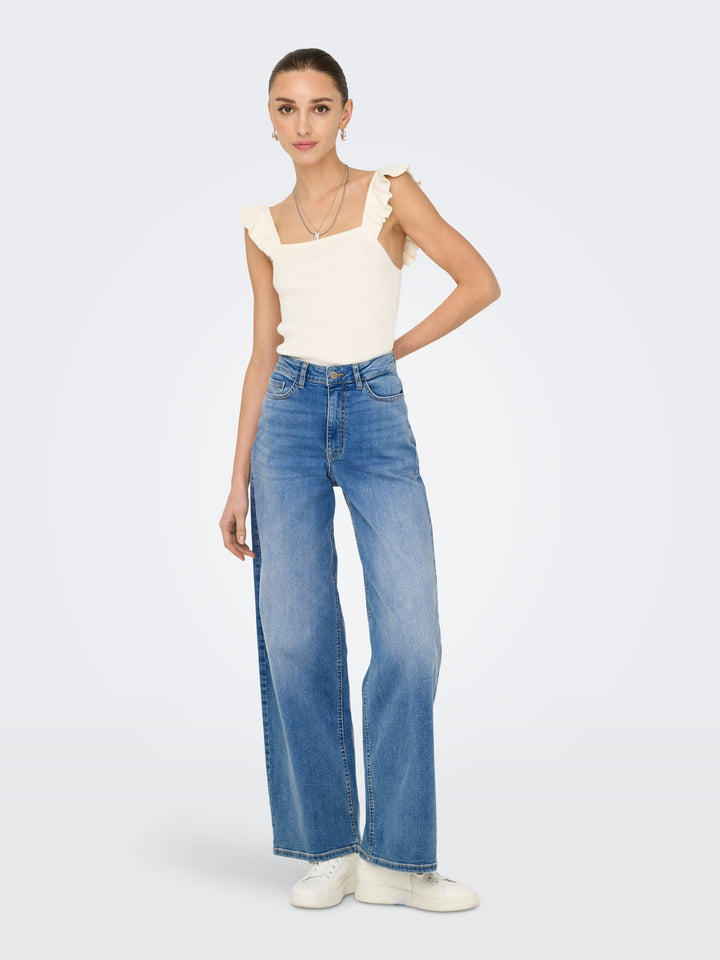 Jacqueline de Yong Felina wide fit jeans – dames - Blue Denim - L34