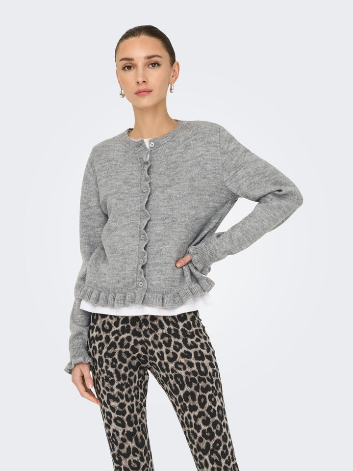 jacqueline de yong 15363485 Letty vest gebreid lichtgrijs