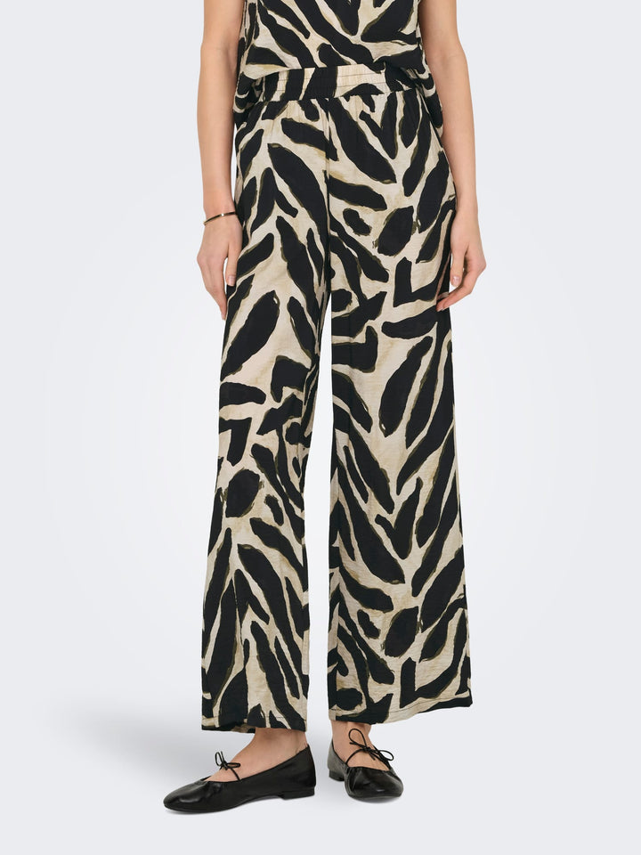Jacqueline de Yong 15354007 jasmine lange broek dames - Zwart Dessin