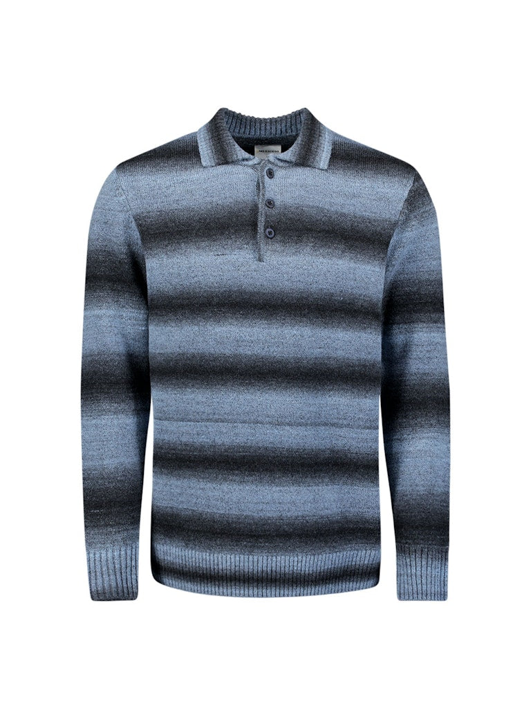 No Excess Pullover Polo Degrade blauw dessin – heren