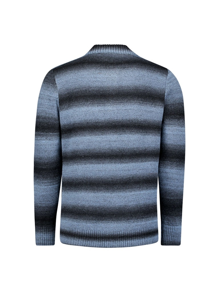 No Excess Pullover Polo Degrade blauw dessin – heren