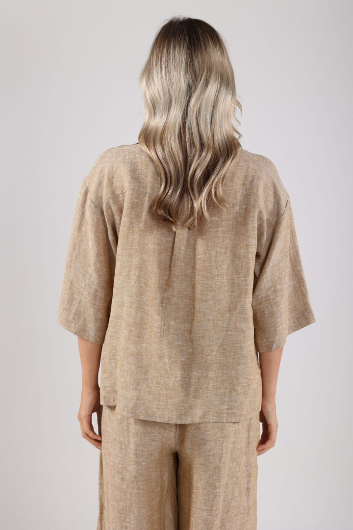 Nukus Lucy blouse zand dessin – dames
