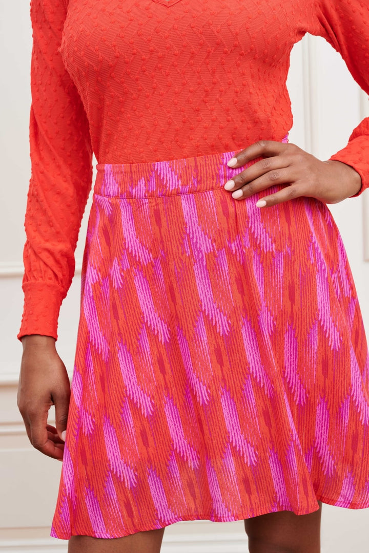 Lofty Manner QA35 C Lotte rok kort dames – rood dessin