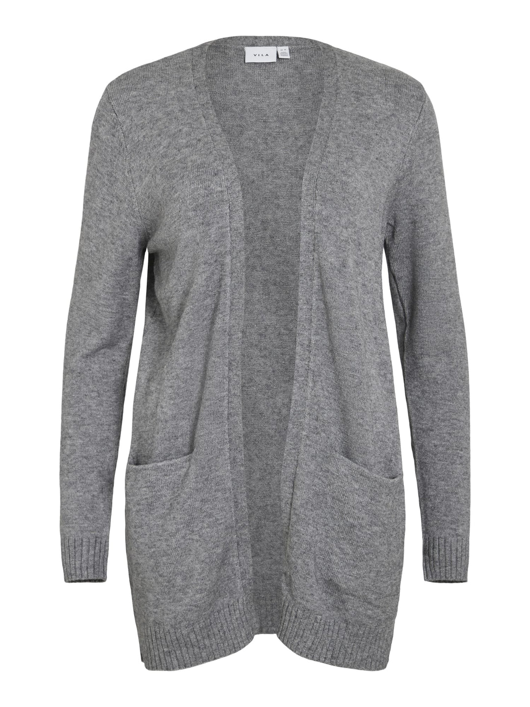Vila 14044041 RIL vest gebreid dames grijs