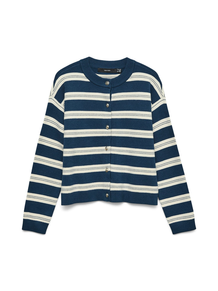 VERO MODA Gold vest gebreid dames - blauw dessin