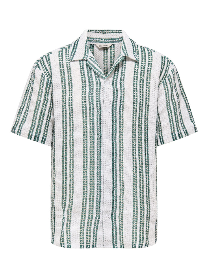 ONLY & SONS Dani overhemd k/m heren – wit dessin