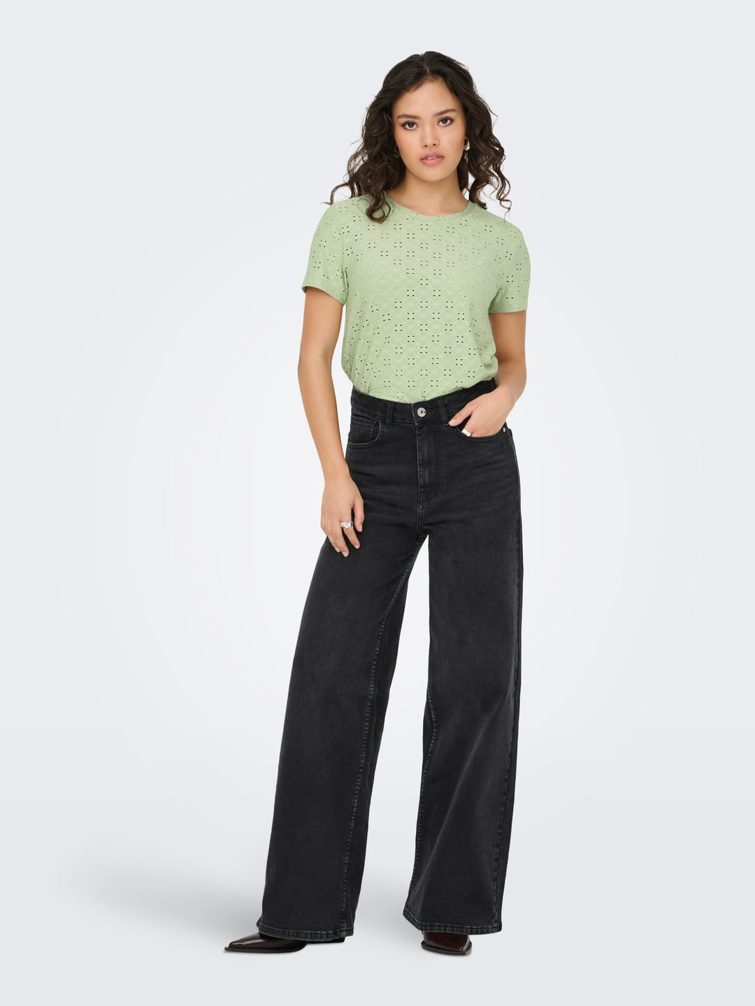 Jacqueline de Yong Cathinka T-shirt olijf – dames
