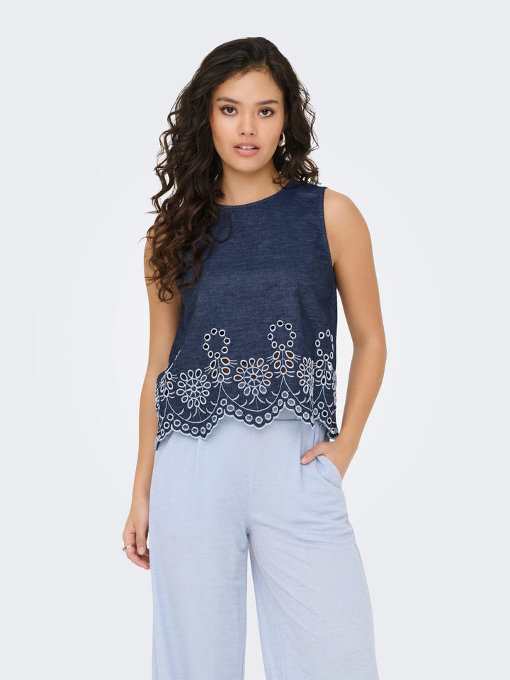 jacqueline de yong 15352788 Margot singlet blue denim
