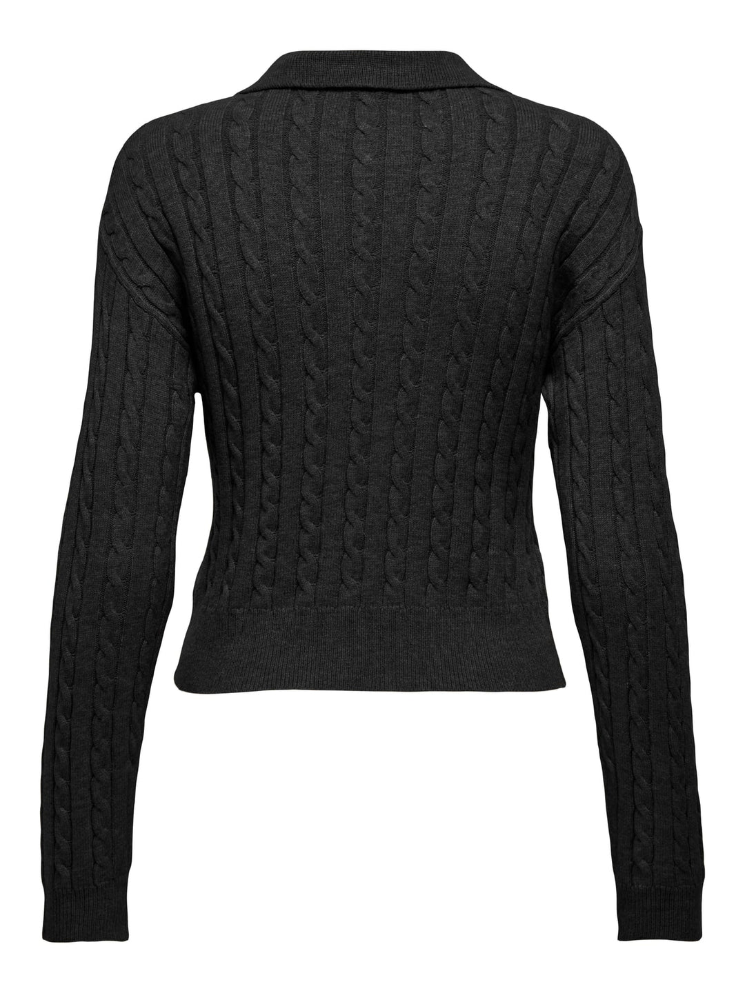 Only ONLKATIA LS CABLE POLO RP KNT – dames polo l/m zwart