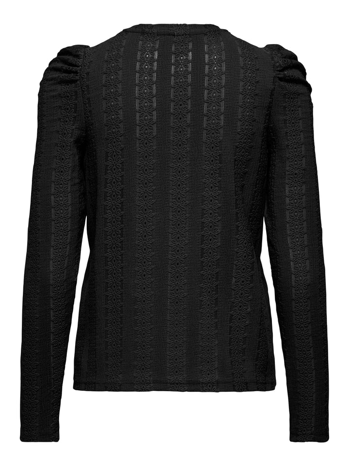 Only ONLMELANIE L/S O-NECK TOP JRS zwart – dames t-shirt
