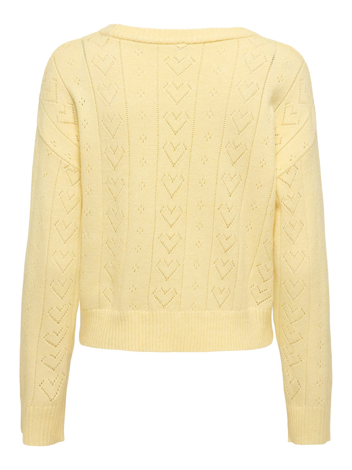 Only ONLISA LIFE LS STRUCT BOXY trui geel – dames