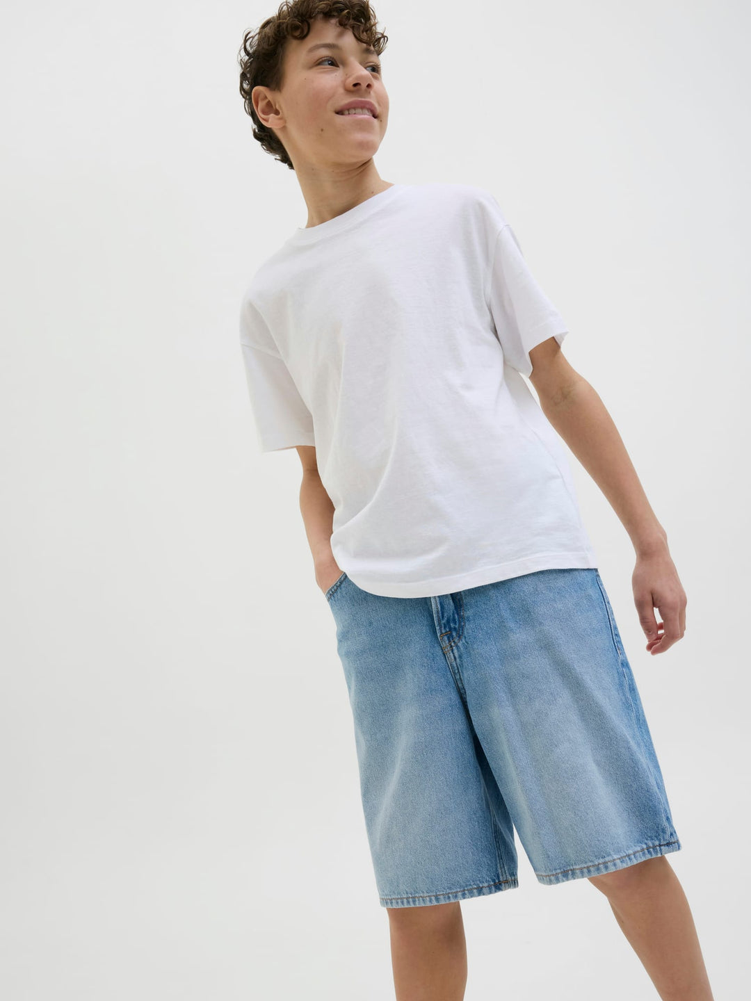 Jack & Jones Kids short denim jongens – blauw denim - Blue Denim