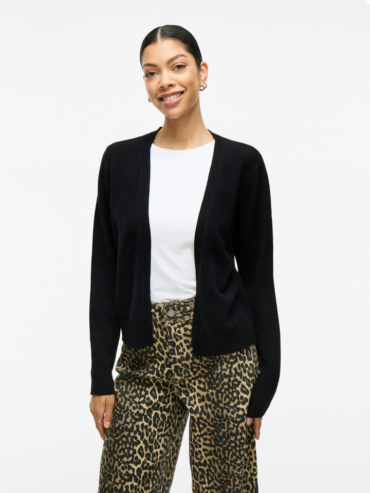 Vila VIRIL SHORT L/S KNIT CARDIGAN – dames vest zwart