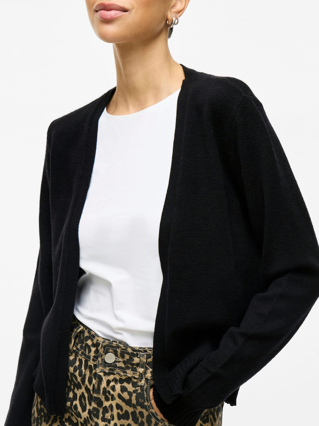Vila VIRIL SHORT L/S KNIT CARDIGAN – dames vest zwart