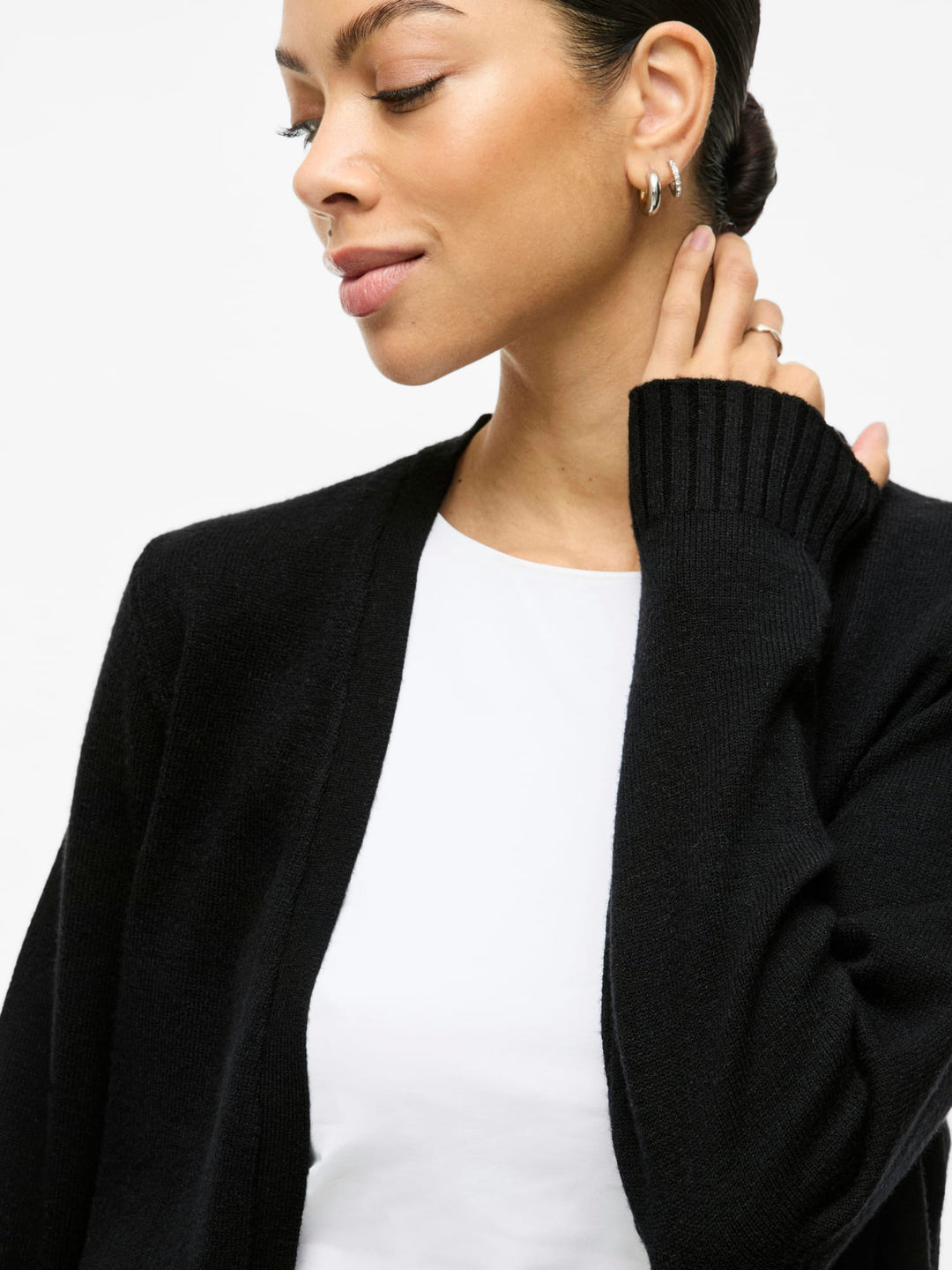 Vila VIRIL SHORT L/S KNIT CARDIGAN – dames vest zwart