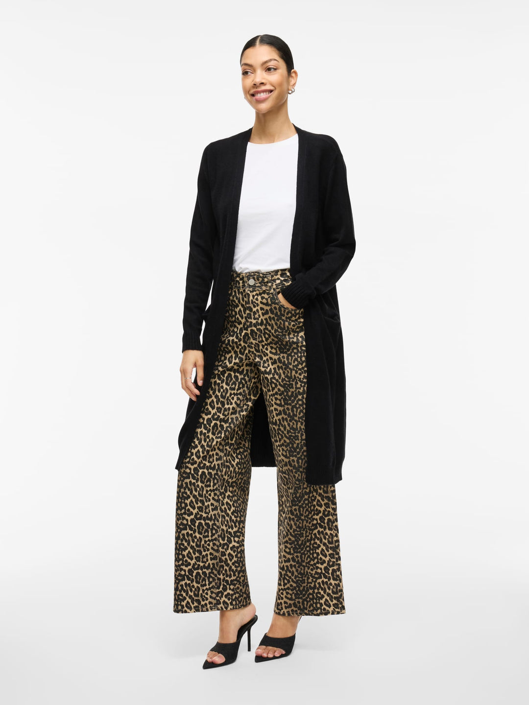 Vila VIRIL Long L/S Knit Cardigan zwart – dames vest