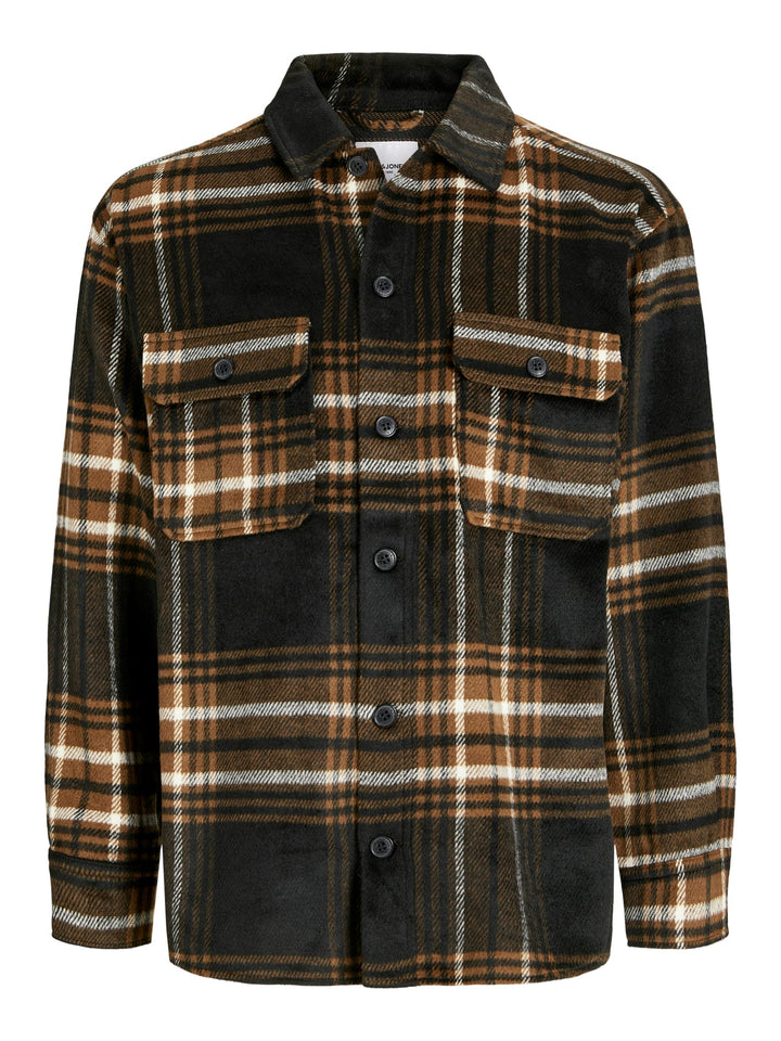 Jack & Jones Bradley overshirt l/m bruin dessin – heren