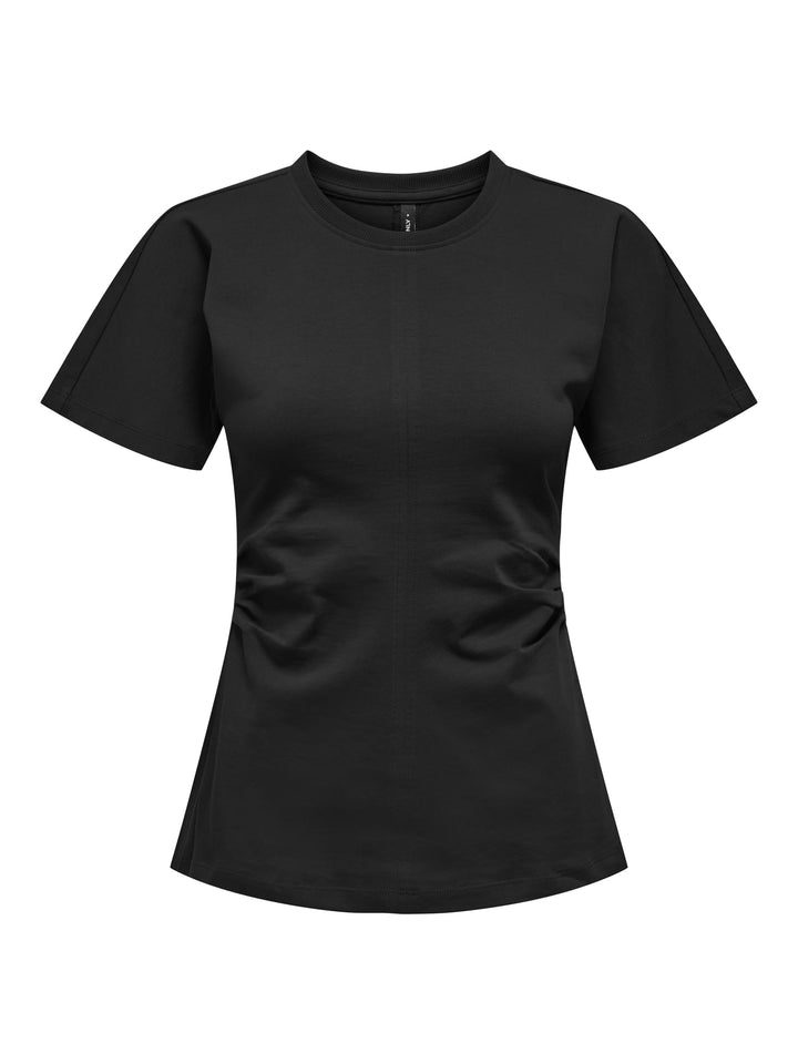 Only ONLMARIE S/S RUCHING TOP JRS NOOS – dames t-shirt - Zwart