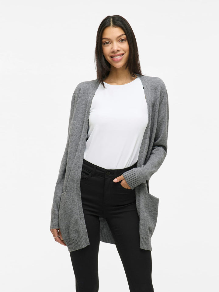 Vila VIRIL OPEN L/S KNIT CARDIGAN - dames vest grijs