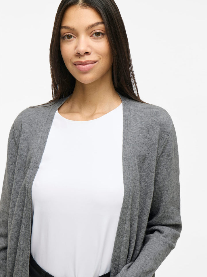 Vila 14044041 RIL vest gebreid dames grijs