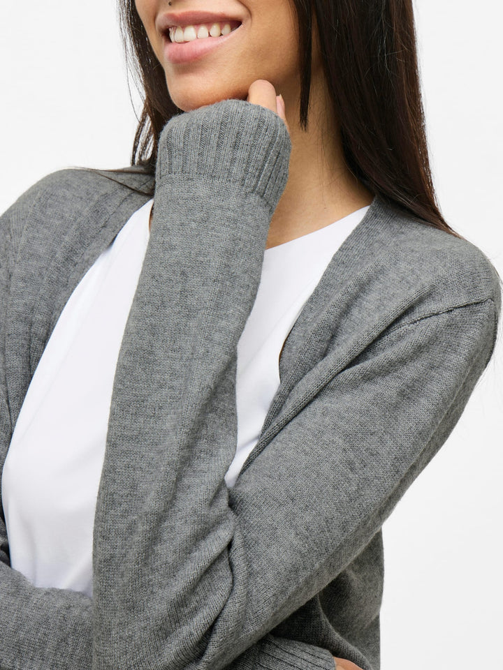 Vila VIRIL OPEN L/S KNIT CARDIGAN - dames vest grijs