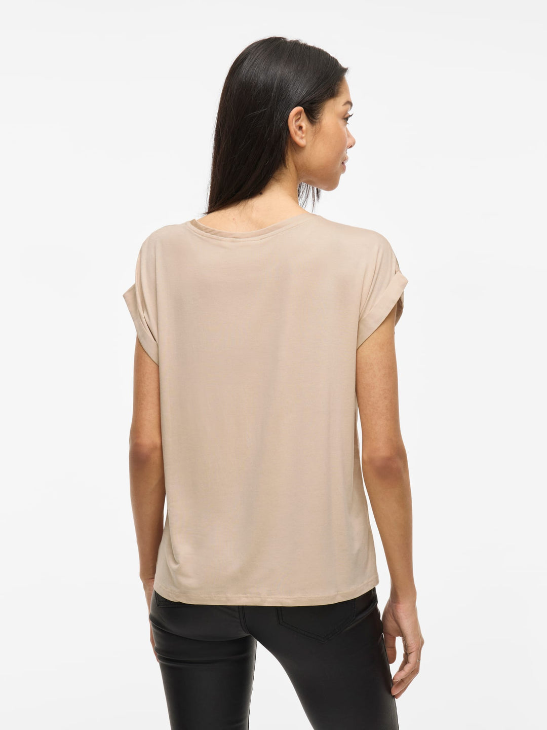 Vila 14059563 ellette t-shirt k/m dames zand