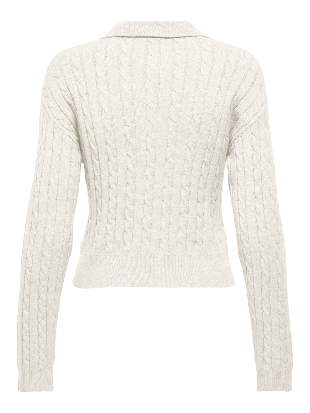 Only ONLKATIA LS CABLE POLO RP KNT – dames polo - Off-white