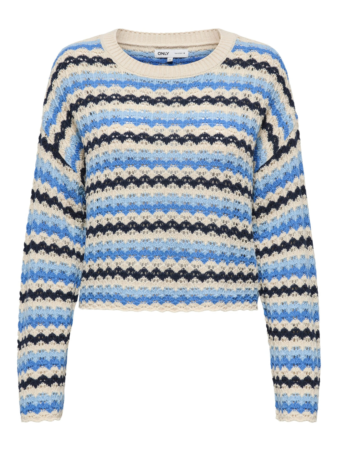 Only Asa trui dames blauw dessin – gebreide pullover