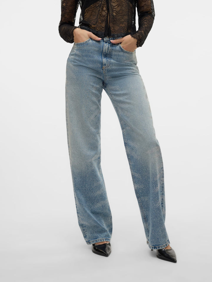 VERO MODA Tessa wide fit jeans – dames - Blue Denim - L34