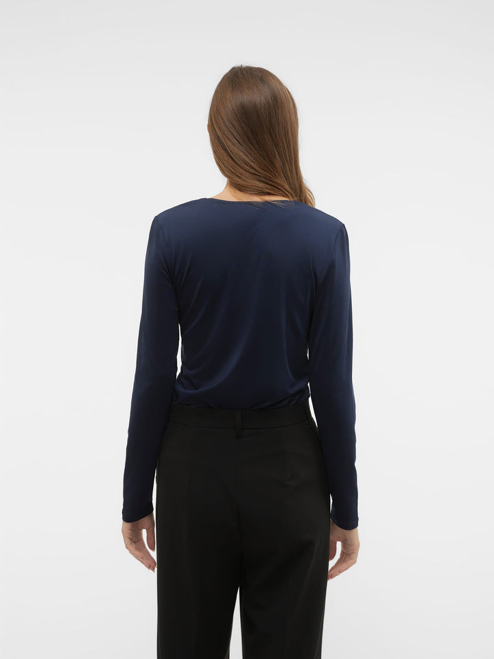 VERO MODA VMHanna top navy – dames t-shirt l/m