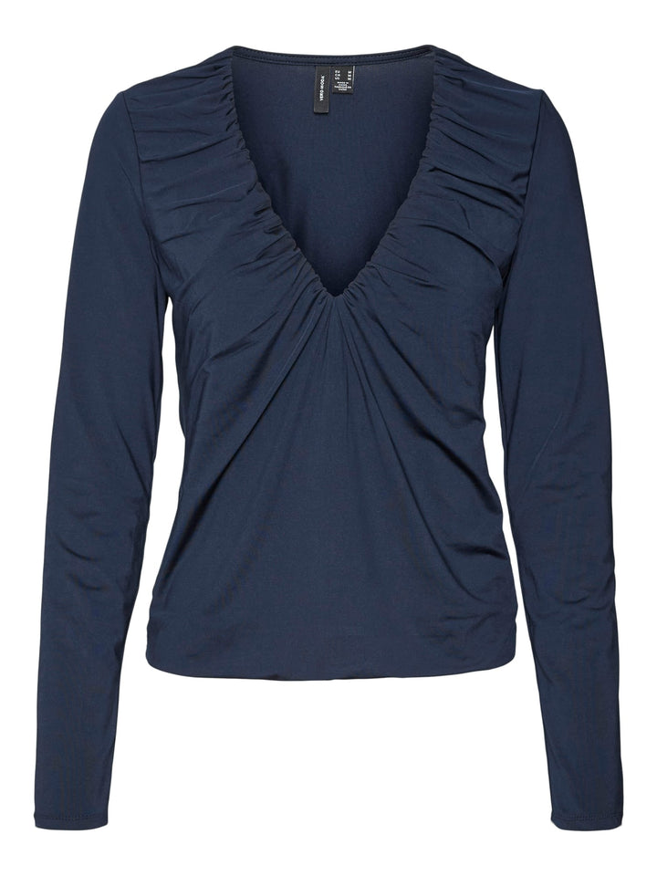 VERO MODA 10308582 Hanna t-shirt l/m navy
