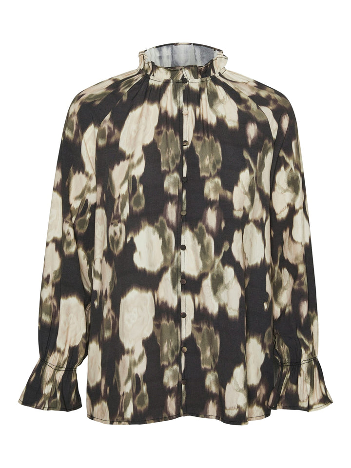 VERO MODA 10309854 Celina blouse l/m zwart dessin