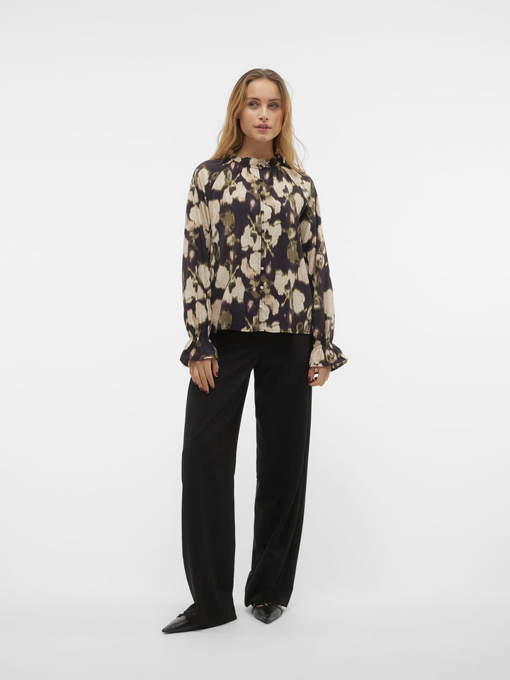 VERO MODA Celina blouse l/m zwart dessin – dames