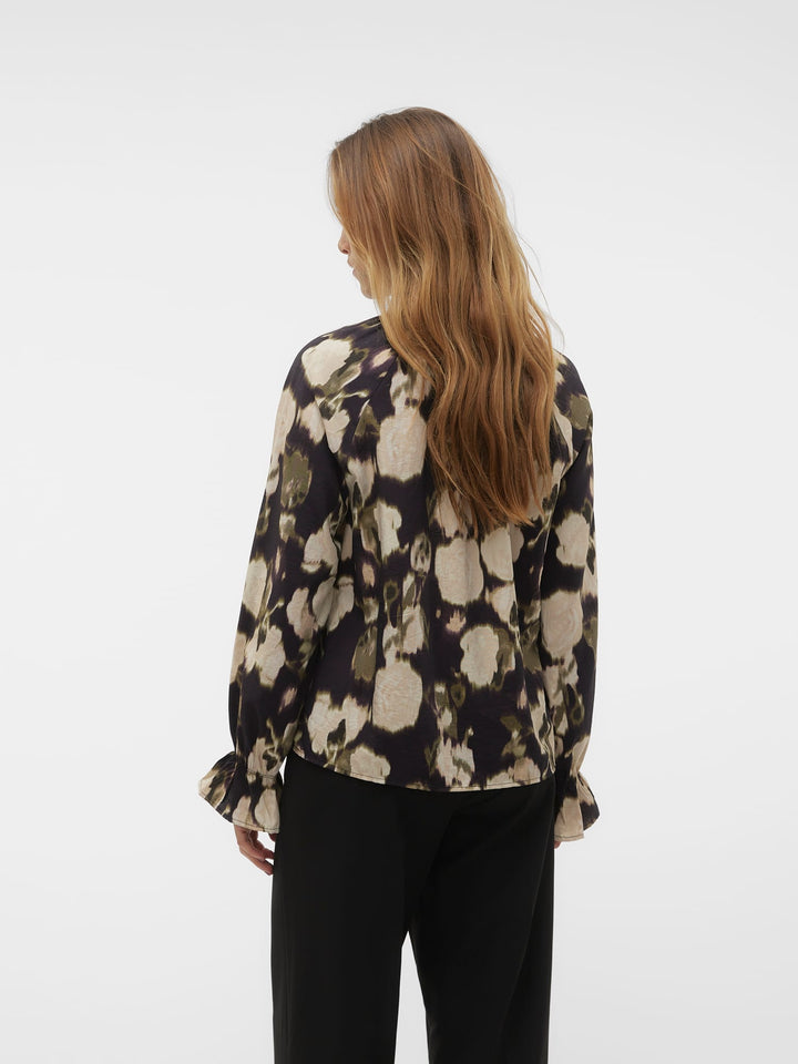 VERO MODA Celina blouse l/m zwart dessin – dames