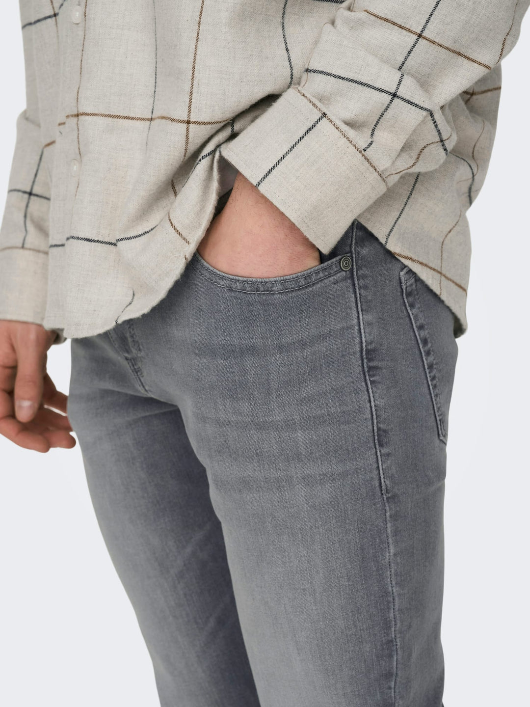 ONLY & SONS LOOM slim fit jeans grey denim – heren - 34