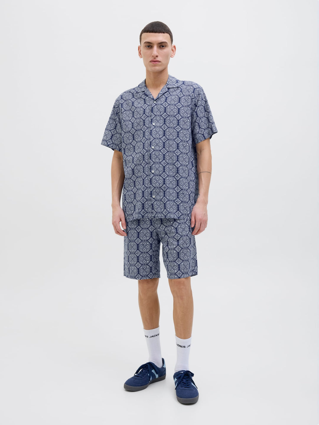 Jack & Jones Jaiden Seersucker shorts blauw dessin – heren