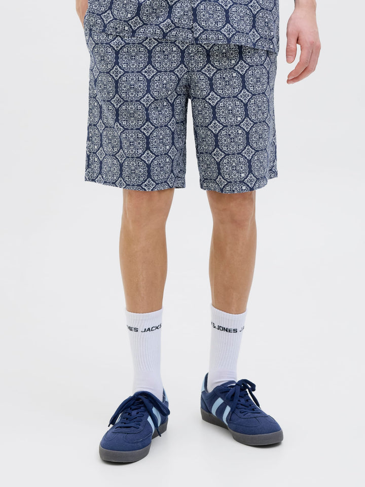 Jack & Jones Jaiden Seersucker shorts blauw dessin – heren