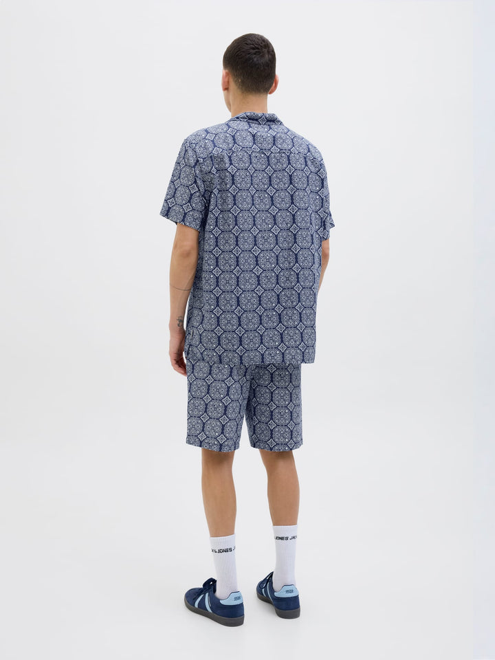 Jack & Jones Jaiden Seersucker shorts blauw dessin – heren