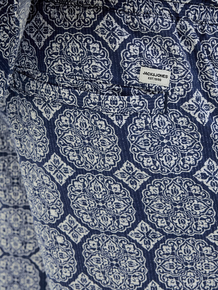 Jack & Jones Jaiden Seersucker shorts blauw dessin – heren