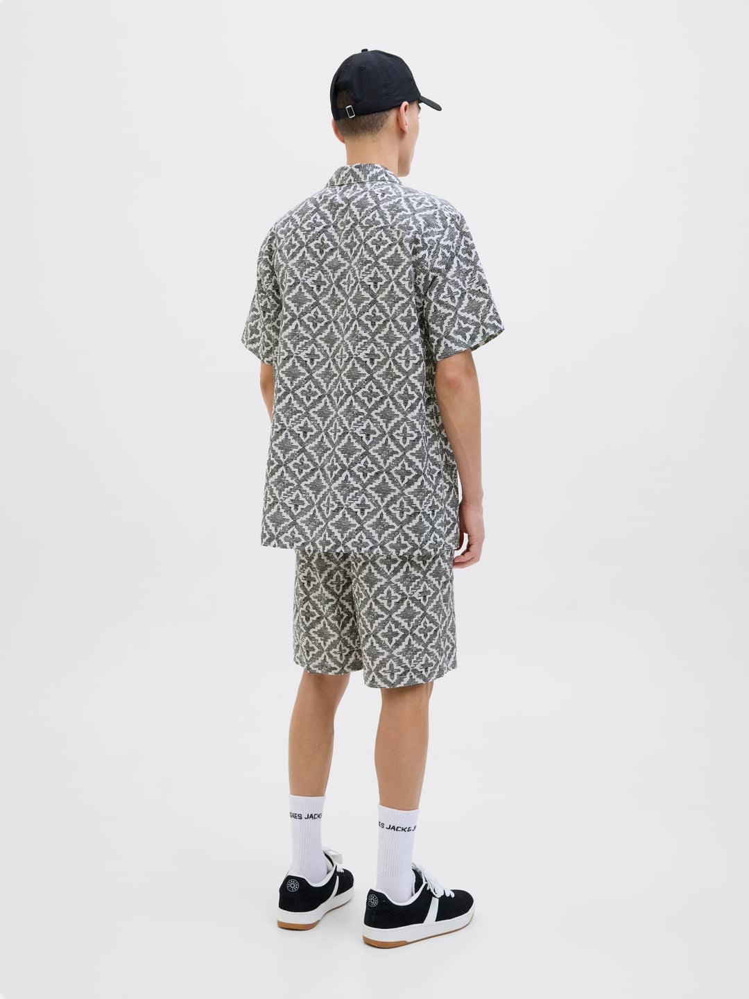 Jack & Jones JPSTJAIDEN Seersucker short heren – wit dessin
