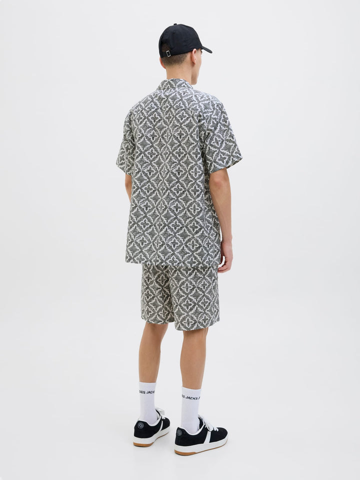 Jack & Jones JPSTJAIDEN Seersucker short heren – wit dessin